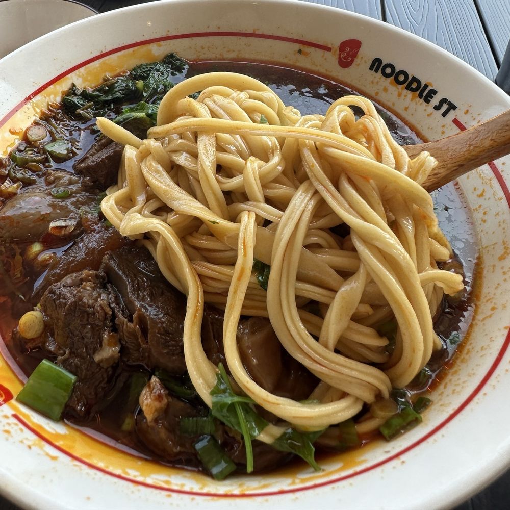 Noodle St - Beef spicy noodle with triangle noodles - Noodles Near Me - Fullerton, California Noodle St - Beef spicy noodle with triangle noodles - Noodles Near Me - Fullerton, California