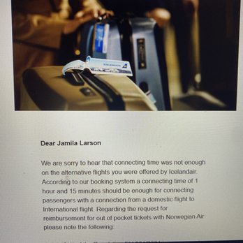 Icelandair - They cancelled our flight and rebooked us on three flights that were literally impossible to make the connections. - Airlines Near Me - Denver, Colorado