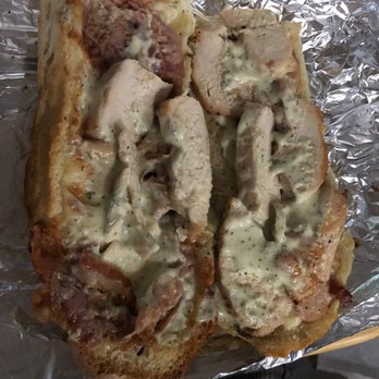 Mancino's Subs & Pizza - 1/2 of my sandwich that was ordered with extra chicken, bacon, cheese and 2 sauces. - Pizza Near Me - Caldwell, Idaho Mancino's Subs & Pizza - 1/2 of my sandwich that was ordered with extra chicken, bacon, cheese and 2 sauces. - Pizza Near Me - Caldwell, Idaho