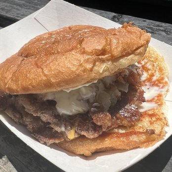 The Friendly - Smash mushroom Swiss burger - Pizza Near Me - San Diego, California The Friendly - Smash mushroom Swiss burger - Pizza Near Me - San Diego, California