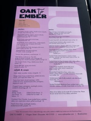 Menu photo 1 Oak to Ember Gloucester, MA