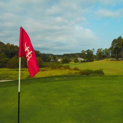 Hawks Ridge Golf Club - Looking back down the fairway from the par four 10th green across Dean Lake to the cottages and clubhouse.