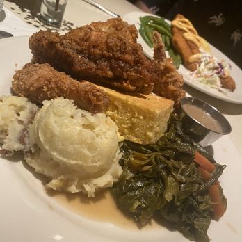 Lucky 32 Southern Kitchen - Close up of that Skillet Fried Chicken - New American Near Me - Greensboro, North Carolina