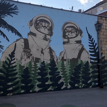 Space Cats Mural - Public Art Near Me - New Albany, Indiana Space Cats Mural - Public Art Near Me - New Albany, Indiana