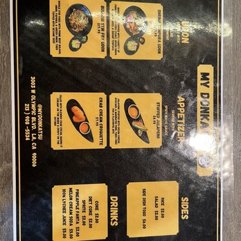My Donkatsu - Menu - Korean Near Me - Los Angeles, California