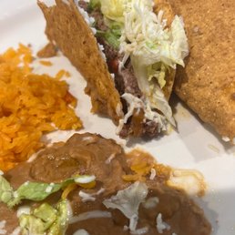 Taco with rice and beef. Taco with rice and beef.