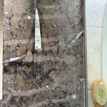 NOVA Stone Care - Bleach damaged marble shower seat - Refinishing Services Near Me NOVA Stone Care - Bleach damaged marble shower seat - Refinishing Services Near Me