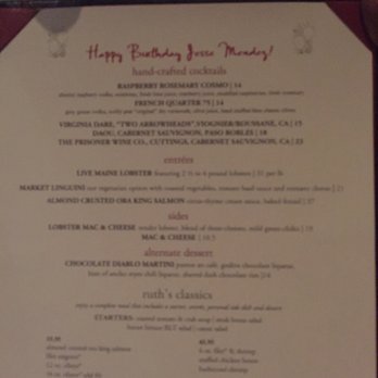 Ruth's Chris Steak House - Happy birthday menus - Steakhouses Near Me - Pasadena, California Ruth's Chris Steak House - Happy birthday menus - Steakhouses Near Me - Pasadena, California