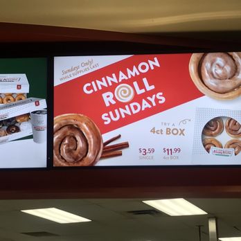 Krispy Kreme - clear four count cinnamon roll advertisement. - Donuts Near Me - Mission Viejo, California Krispy Kreme - clear four count cinnamon roll advertisement. - Donuts Near Me - Mission Viejo, California
