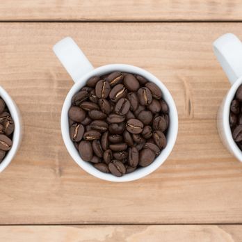 Pele Plantations - three cups of coffee beans - Coffee & Tea Near Me - Waimea, Hawaii