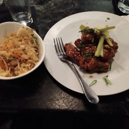 Shrimp fried rice & chicken wings Shrimp fried rice & chicken wings