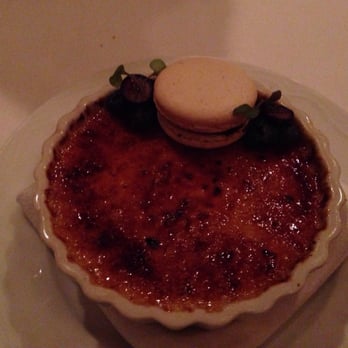 Mill's Tavern - Raspberry creme brûlée topped with a macaroon - Seafood Near Me - Providence, Rhode Island