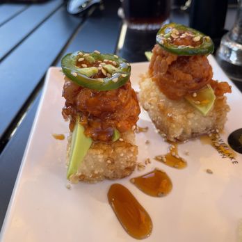 Silverlake Ramen - Crispy rice with spicy tuna-- a big bite but perfectly cooked. - Ramen Near Me - Charlotte, North Carolina