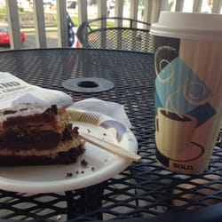 Coffee and a peanut butter stack to start the day!