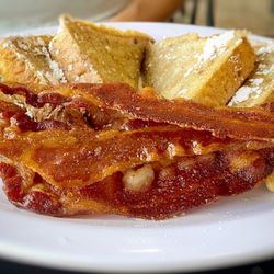 French toast with bacon.