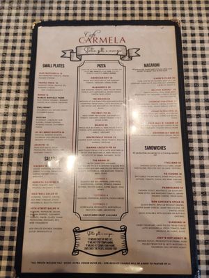 Menu photo 2 Café Carmela Philadelphia, PA Menu photo 2 Café Carmela Philadelphia, PA