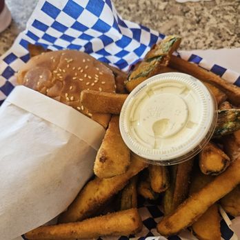 Nick's Super Burgers - Bacon cheeseburger w/ fried zucchini - Burgers Near Me - Fullerton, California Nick's Super Burgers - Bacon cheeseburger w/ fried zucchini - Burgers Near Me - Fullerton, California