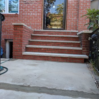 Aslam General Construction - New steps with limestone. - Roofing Near Me