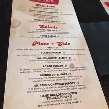 The Porch - Soft opening menu - Sports Bars Near Me - Phoenix, Arizona