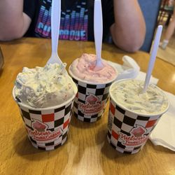 Nielsen’s Frozen Custard - Butterscotch/oreo/cookie dough Cherry chocolate chip Chocolate chip/cheesecake/fruity pebbles