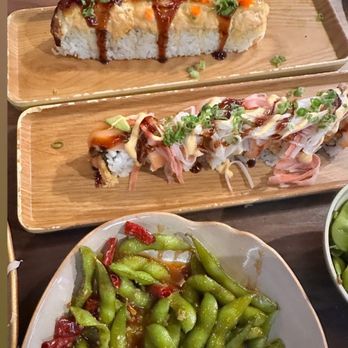 Tokyo Garden - Spicy Garlic Edamame..... C10 Final Fantasy Roll * C20 Spicy Baked Salmon Roll * - Sushi Bars Near Me - Downey, California