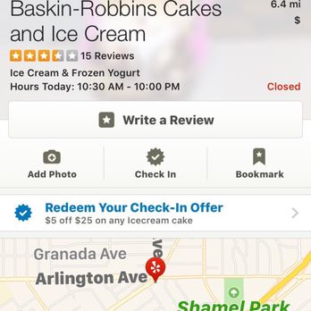 Baskin-Robbins - Shows $5 off an ice cream cake, don't be fooled! - Ice Cream & Frozen Yogurt Near Me - Riverside, California Baskin-Robbins - Shows $5 off an ice cream cake, don't be fooled! - Ice Cream & Frozen Yogurt Near Me - Riverside, California