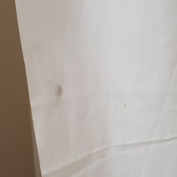 Caribou Hotel - Shower curtain (dirt spots like this all over). - Hotels Near Me - Glennallen, Alaska