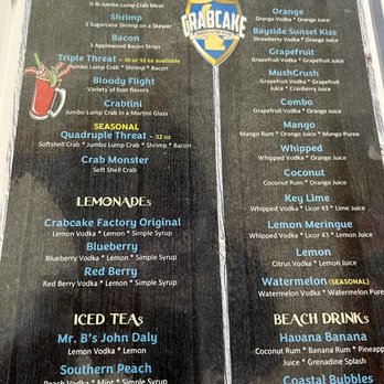 Crabcake Factory Bayside - Menu - Seafood Near Me - Selbyville, Delaware