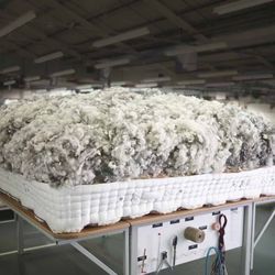 Another angle of the Vispring mattress materials that give it a feel unlike any other mattress available.