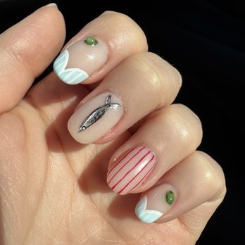 Le Lani Nail Spa - My Portugal themed set with olives and tin fish - Nail Salons Near Me - Los Angeles, California