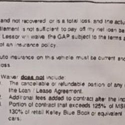 Sol Acceptance - Gap Insurance states that if car payment was less than 30 days past, the date of loss is covered. ??.