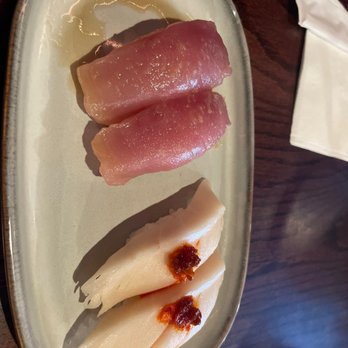 Wedashii - Shiro maguro and Escolar nigiri - Sushi Bars Near Me - Sacramento, California Wedashii - Shiro maguro and Escolar nigiri - Sushi Bars Near Me - Sacramento, California