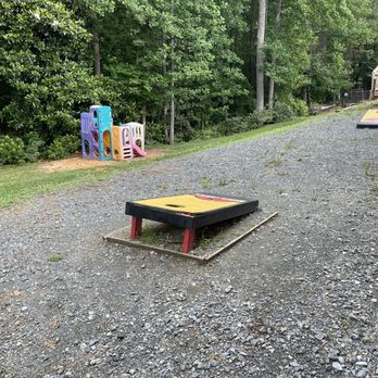 Bombshell Beer Company - Corn hole and small play place - Breweries Near Me - Holly Springs, North Carolina