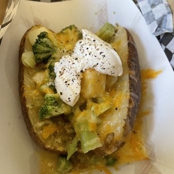 Pink Cloud Cafe - Went with the fully loaded gluten free baked potato! Quality ingredients, made to order and not too hot!! - Cafes Near Me - Albuquerque, New Mexico