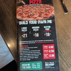Pizza menu