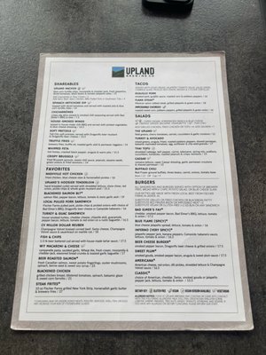 Menu photo 2 Upland Brewing Clay Terrace Carmel, IN Menu photo 2 Upland Brewing Clay Terrace Carmel, IN