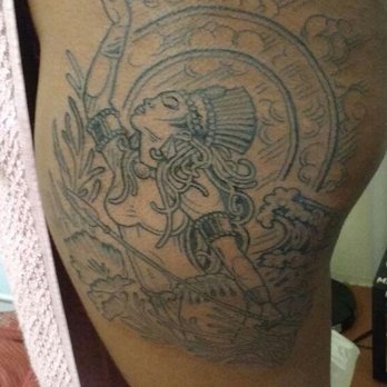 Premium Tattoo - My tattoo of Queen Khalafia from Matt Decker. Design was commissioned by an outside artist, but was edited & framed by Matt. Love it! - Tattoo Near Me - Oakland, California