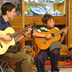 Aaron Wolf - Performing with long-term student at recital