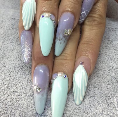 Ocean themed nails for Heidi’s vacation - She came in and said she wanted purples and blues in lighter shades and ocean/mermaid themed.
This is what I came up with
Took about 2 hours. I’m not in a rush and enjoy what I do. Ocean themed nails for Heidi’s vacation - She came in and said she wanted purples and blues in lighter shades and ocean/mermaid themed.
This is what I came up with
Took about 2 hours. I’m not in a rush and enjoy what I do.