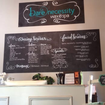 Bare Necessity Wax & Spa - Such a cute board of services! - Skin Care Near Me - Gilbert, Arizona
