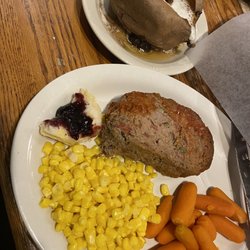 Cracker Barrel Old Country Store - Meatloaf with 3 sides.