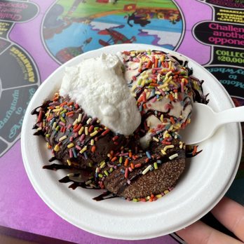 Ample Hills Creamery - $13 donut sundae. It's pretty, but I'd give it a 6/10 on flavor and value. - Donuts Near Me - Brooklyn, New York