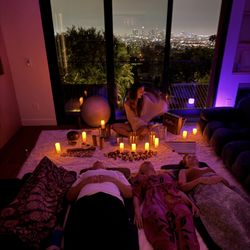 Cosmic Nina - Private group Sound Bath and Breathwork session in LA, Los Angeles, overlooking the city
