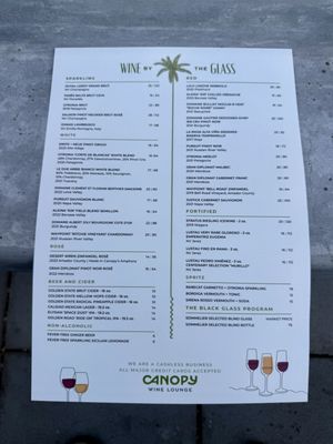 Menu photo 2 Canopy Wine Lounge Palm Springs, CA Menu photo 2 Canopy Wine Lounge Palm Springs, CA