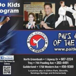 Pai's Taekwondo - Our summer special! Only $19.95! Call us today to schedule an appointment:
Troy 283-4491
North Greenbush 687-2224
Albnay 456-9300