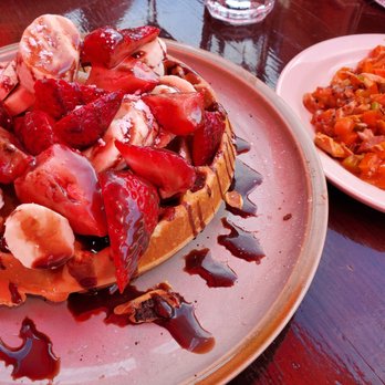 The Paramount - Nutella waffle (front), buffalo chicken hash (back) - Breakfast & Brunch Near Me - Boston, Massachusetts The Paramount - Nutella waffle (front), buffalo chicken hash (back) - Breakfast & Brunch Near Me - Boston, Massachusetts