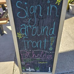 Sign in around front Sign in around front