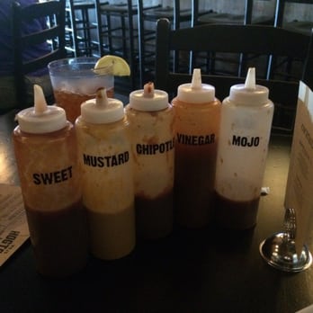 MOJO Hogtown Bar-B-Que - House sauces. - Barbeque Near Me - Gainesville, Florida MOJO Hogtown Bar-B-Que - House sauces. - Barbeque Near Me - Gainesville, Florida