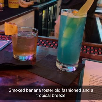 C Level - Smoked banana foster old fashioned and the tropical breeze cocktail! Both were delicious!! - Bars Near Me - Panama City Beach, Florida C Level - Smoked banana foster old fashioned and the tropical breeze cocktail! Both were delicious!! - Bars Near Me - Panama City Beach, Florida