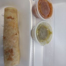 Sausage egg & cheese breakfast taco . Sausage egg & cheese breakfast taco .